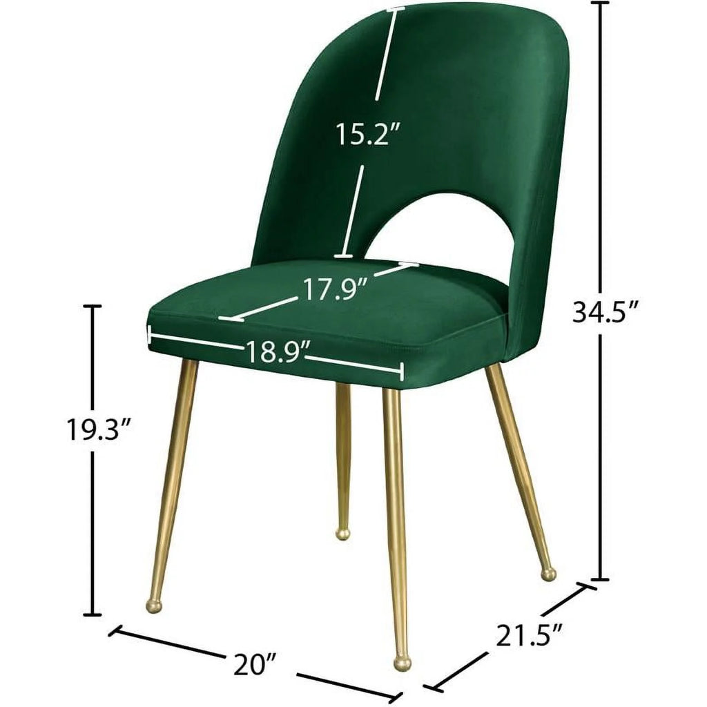 Green Velvet Dining Chair Set of 2 B6200