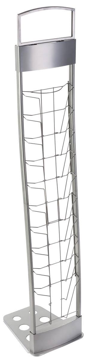 Silver Floor Literature Rack with Carrying Case R193