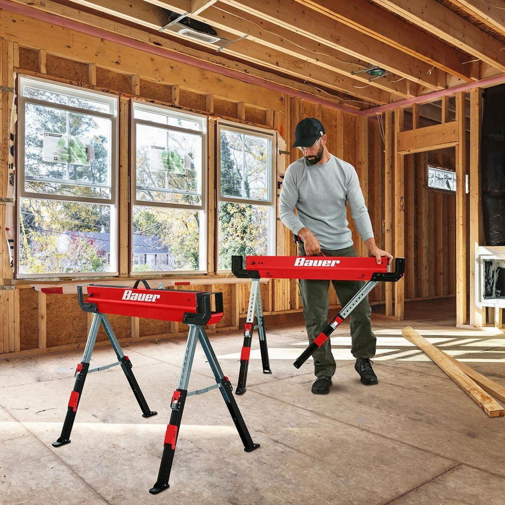 32 in. Steel Adjustable Sawhorse, 1300 lb. Capacity O290