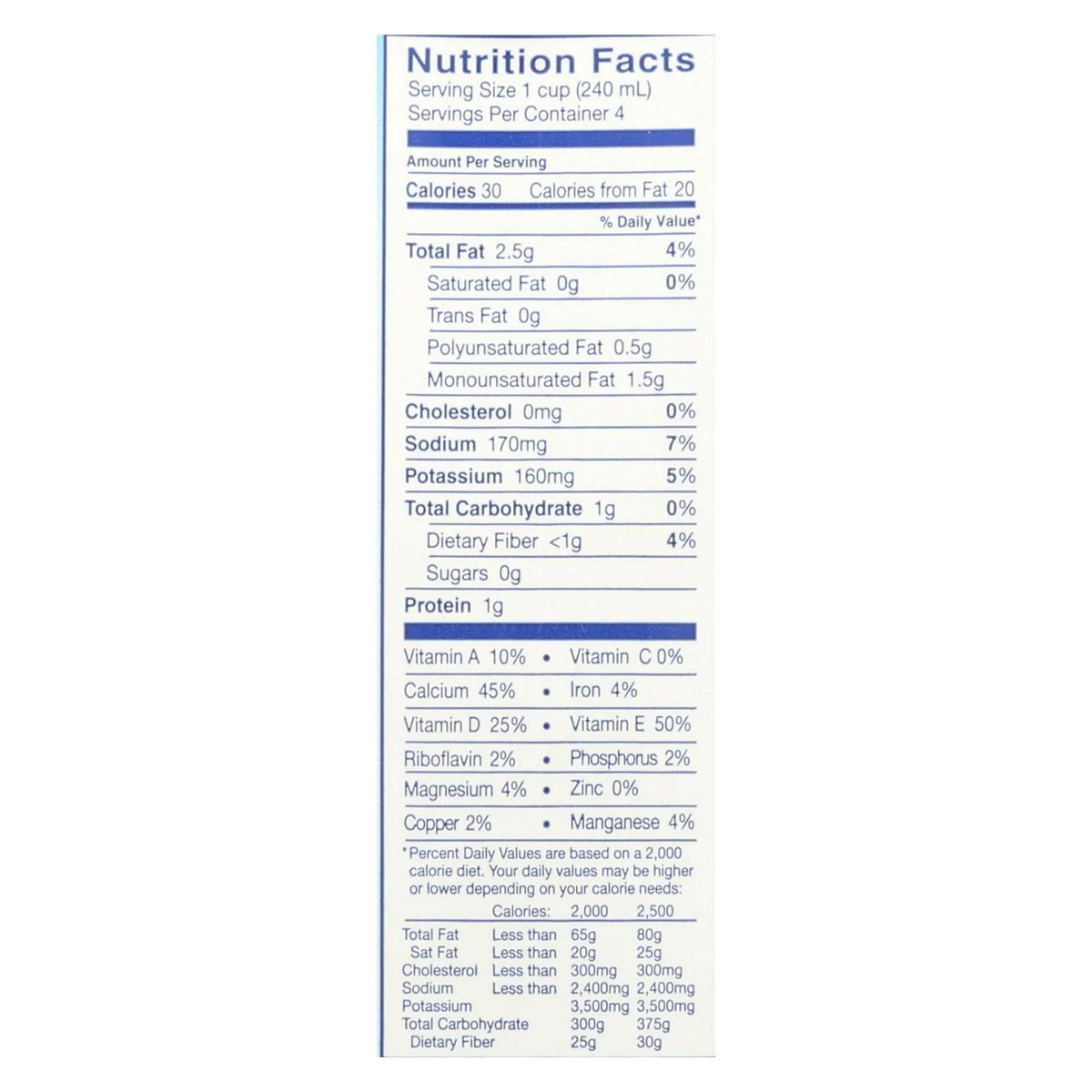 Unsweetened Vanilla Almond Milk 32 fl oz Case of 12 L218203