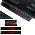 Carbon Fiber Leather Door Sill Scuff Plate Stickers Q3900