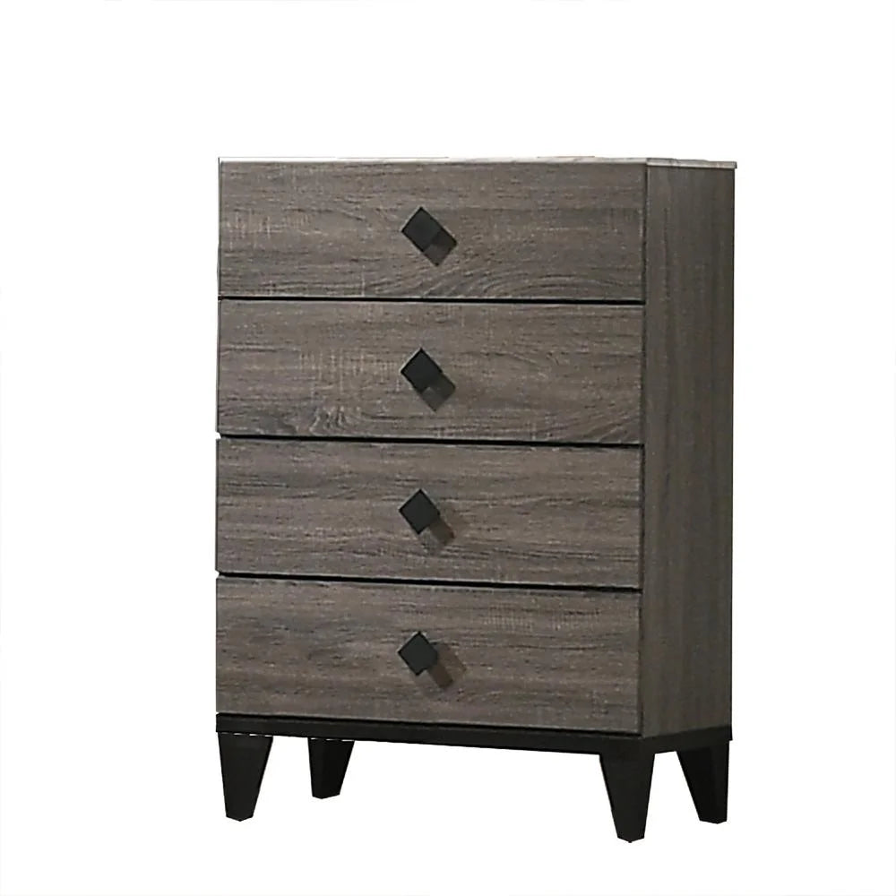 Walnut 5pc Cal King Bedroom Set with Faux Marble Tops V66526