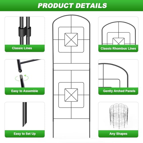 Decorative Garden Fence 10 Pack Rustproof Metal G738961