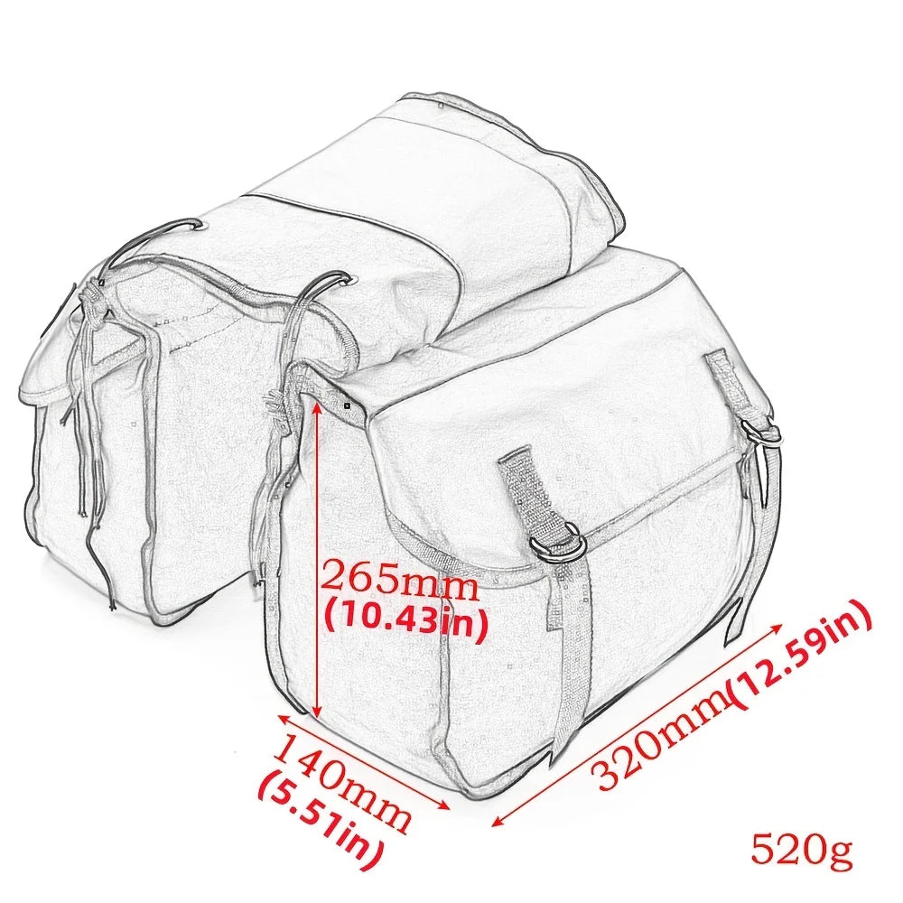 Canvas Waterproof Motorcycle Saddle Bag Panniers K736960