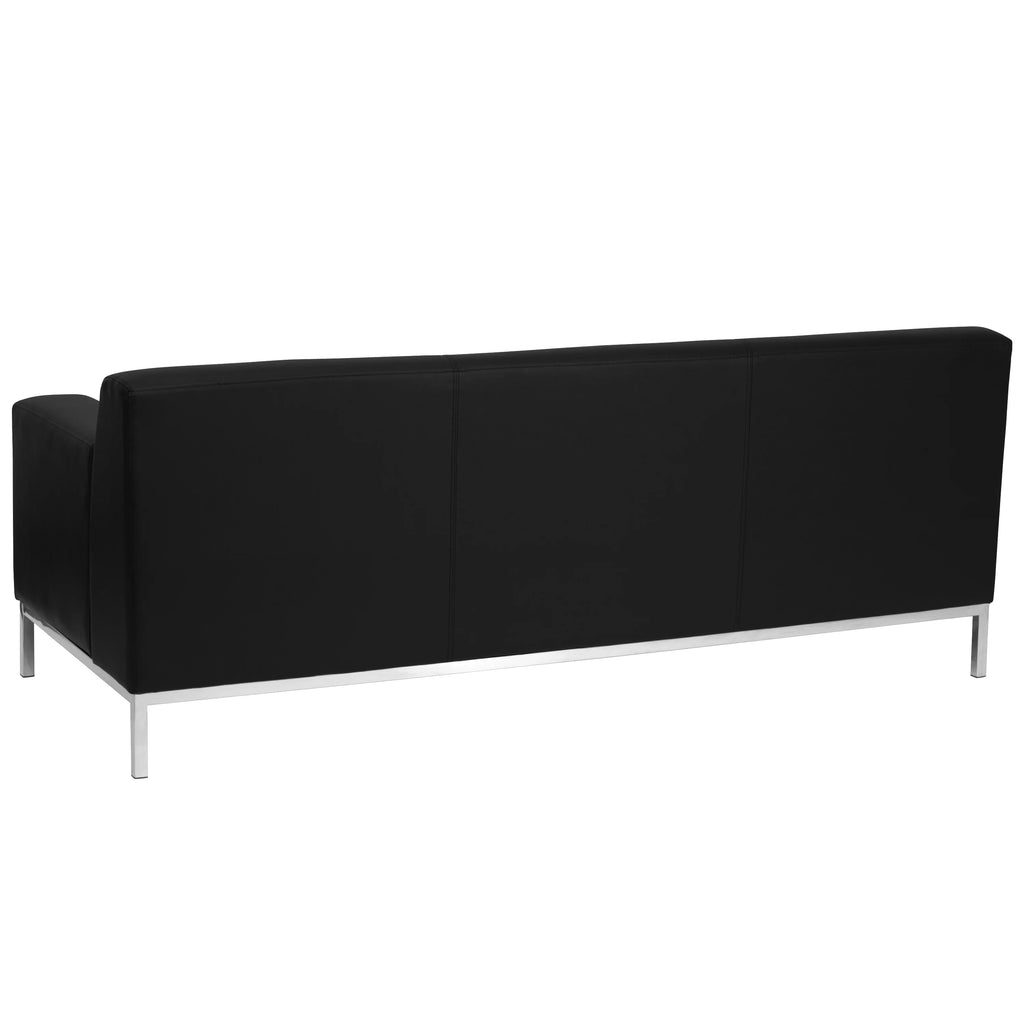 Black LeatherSoft Sofa with Stainless Steel Frame Z398079
