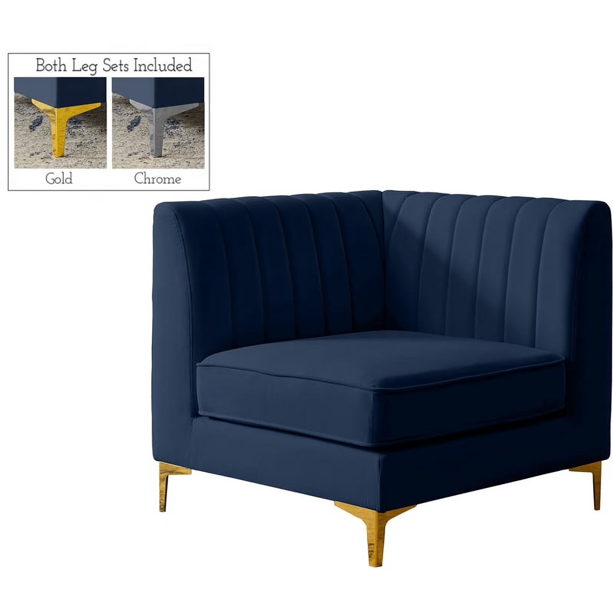 Navy Velvet Corner Chair S303911