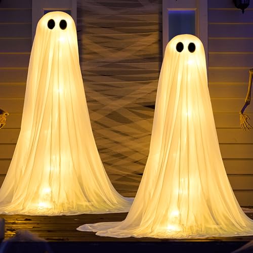2 Pack 50'' Light Up Ghost Halloween Decor G681
