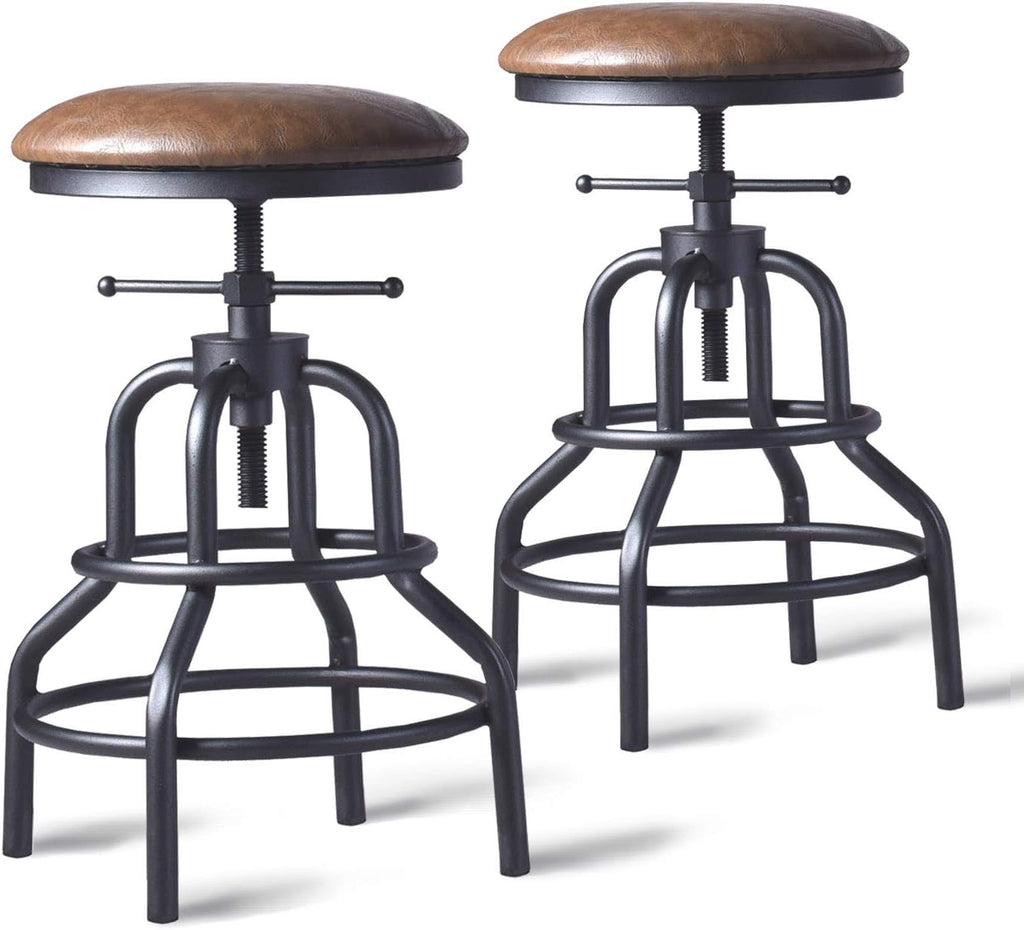 Industrial Vintage Bar Stool, 27 Inch, Set of 2 D481