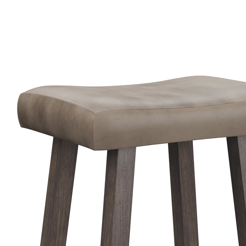 Rustic Gray Wood Backless Bar Height Stool X51486