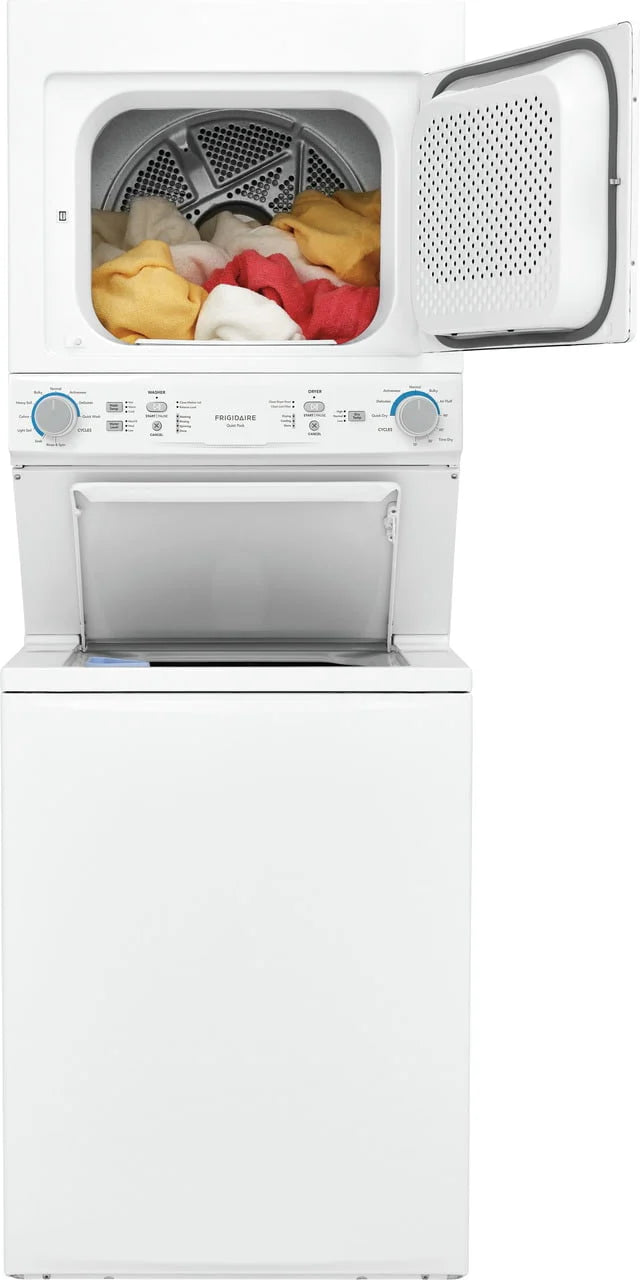 27 Inch Electric Laundry Center with 3.9 Cu. Ft. Washer and 5.6 cu. ft. Dryer in White P9068