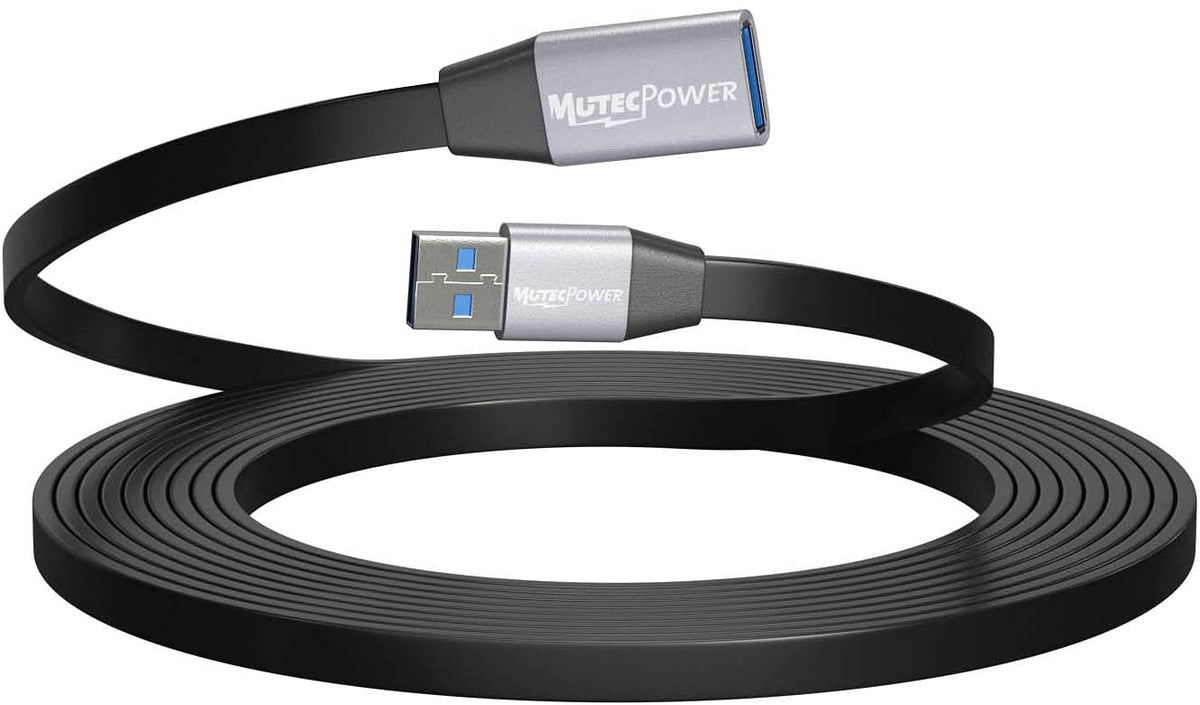 Black 50 Feet Active USB 3.0 Male to Female Extension Cable with 2 Boosters B557795