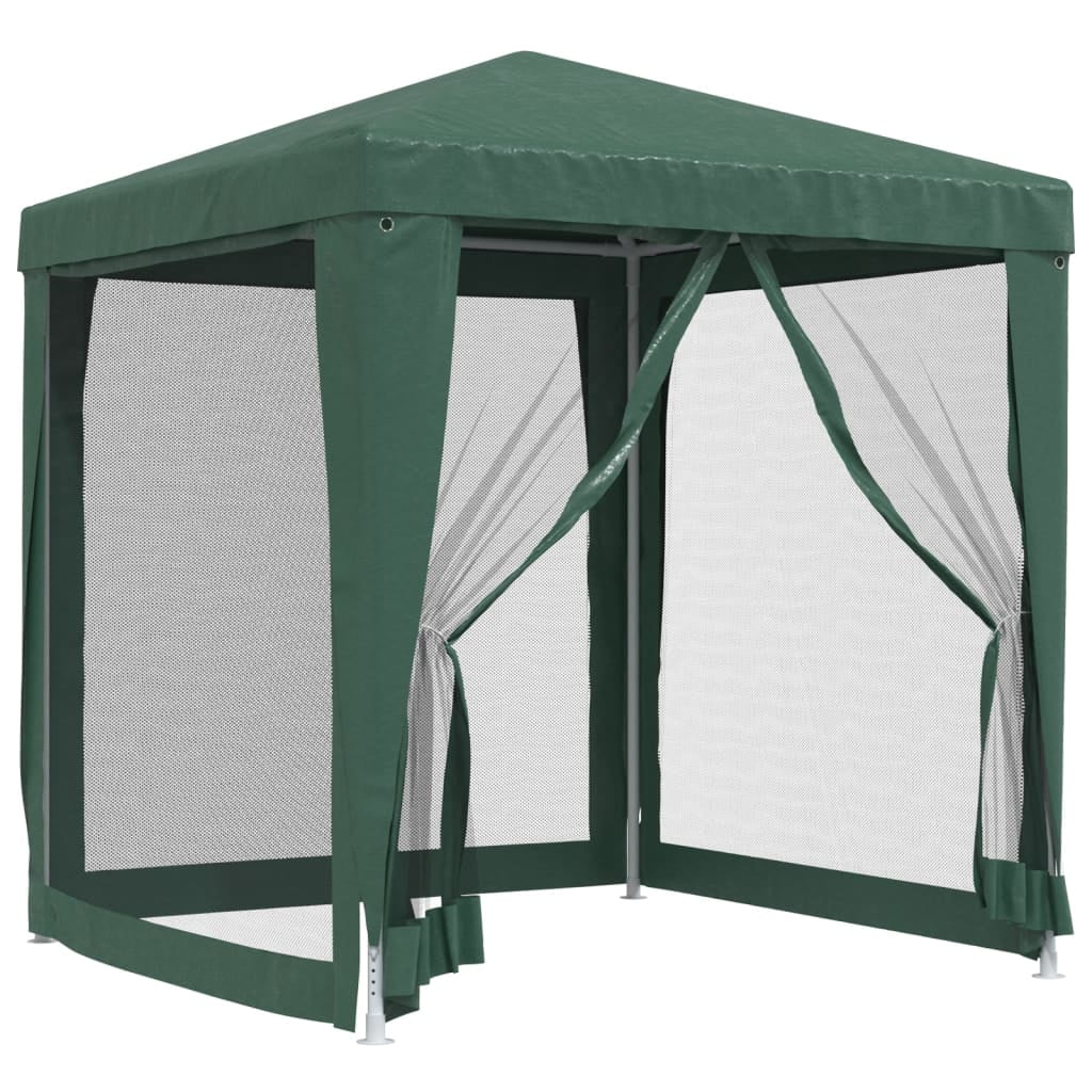 Green 6.6'x6.6' HDPE Party Tent with 4 Mesh Sidewalls B8117