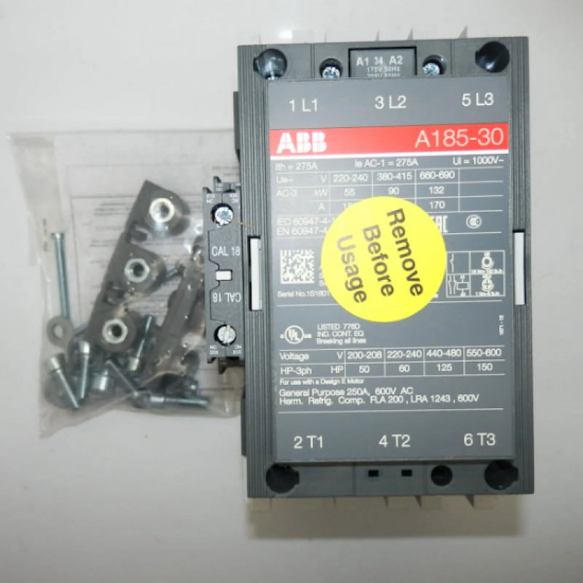 A185 3-Pole Contactor W6555