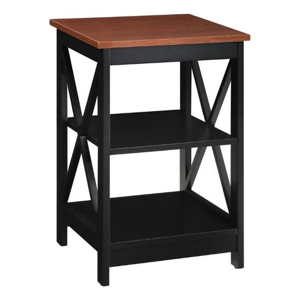 Wood End Table with Middle & Bottom Shelf in Cherry Z271