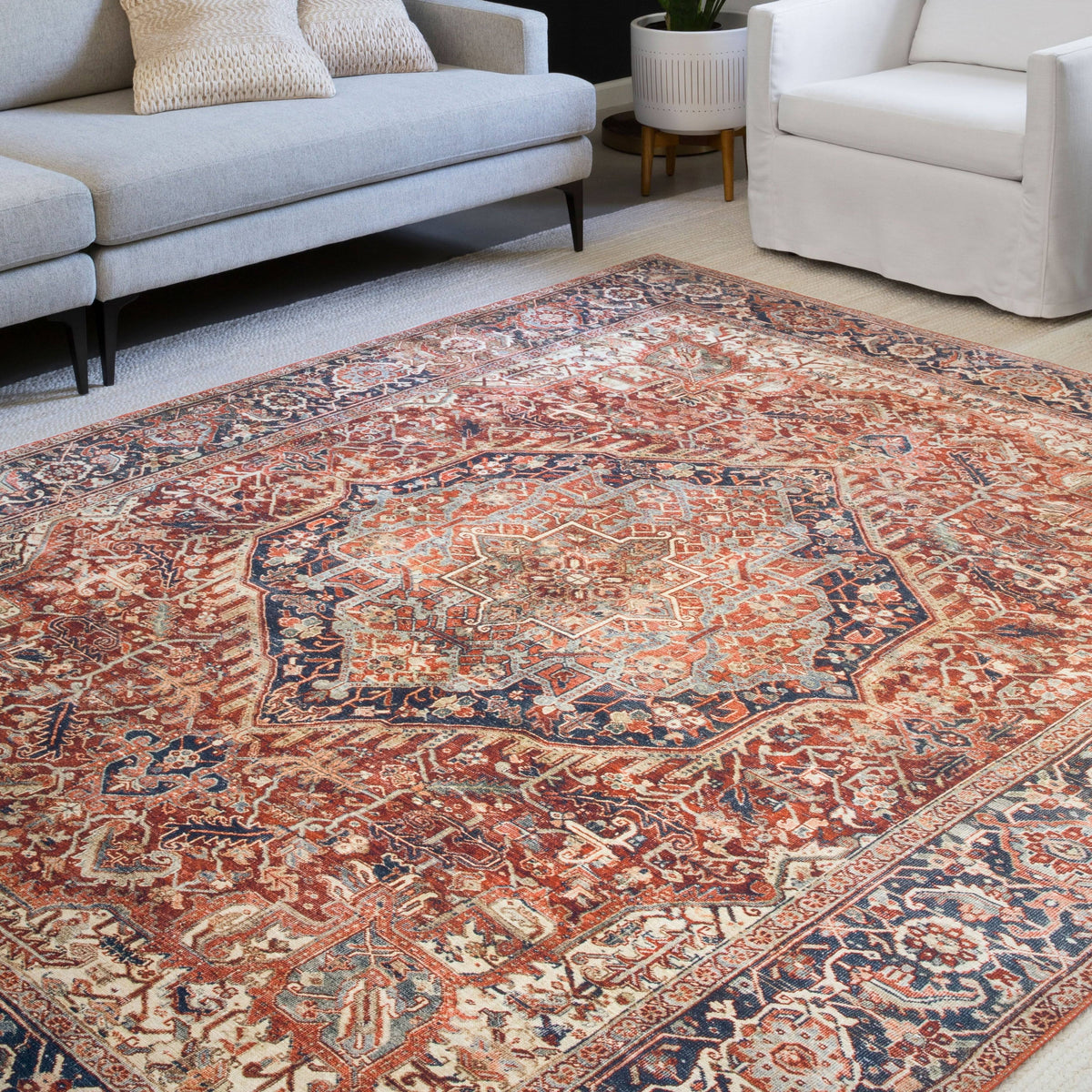 Vintage Border Printed Traditional V81987