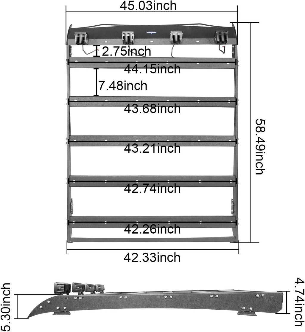 Steel Roof Rack Cargo Carrier for Toyota Tacoma Double Cab Truck C598726