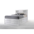 White Eastern King Bed with Storage D351405