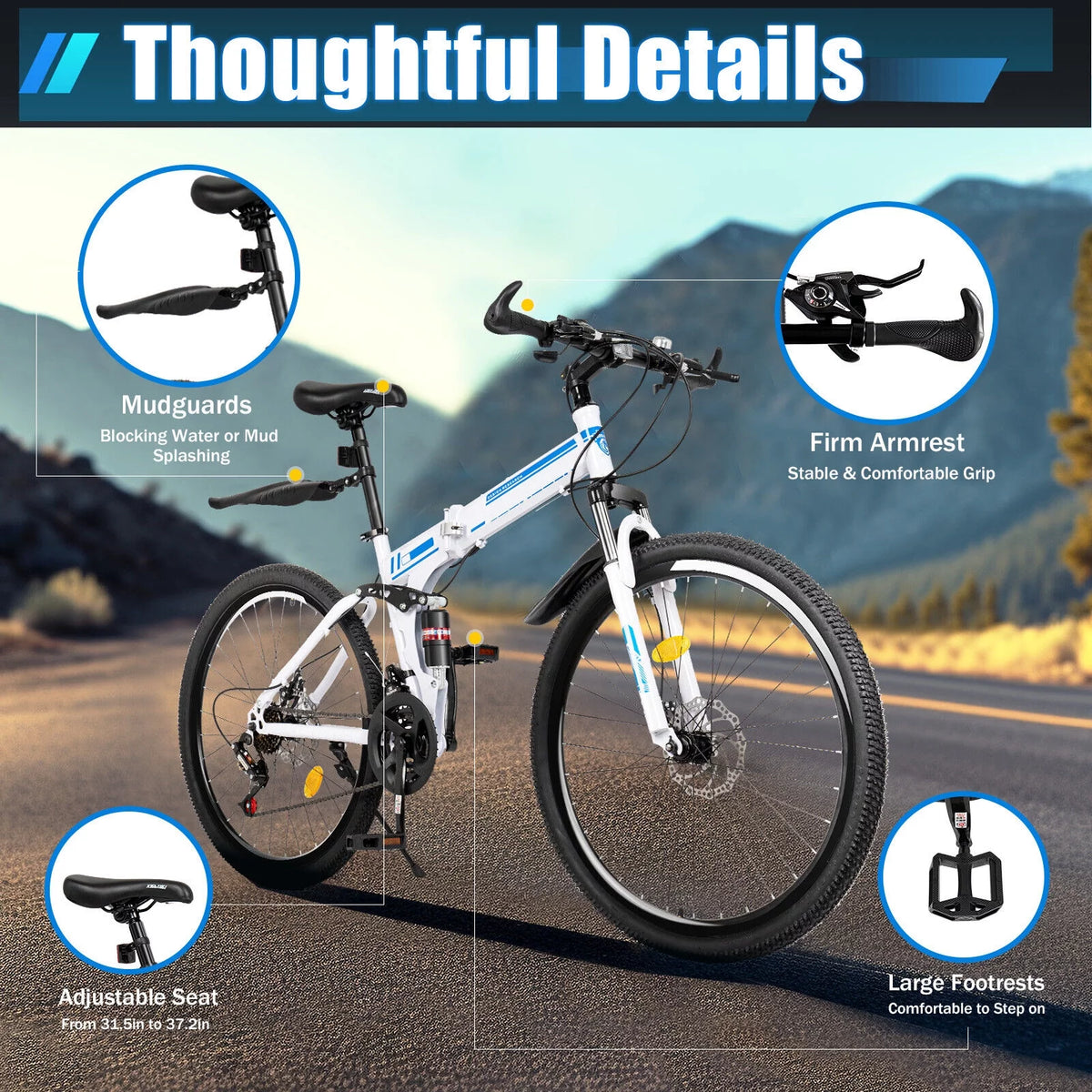 26 21-Speed Folding Mountain Bike R780306