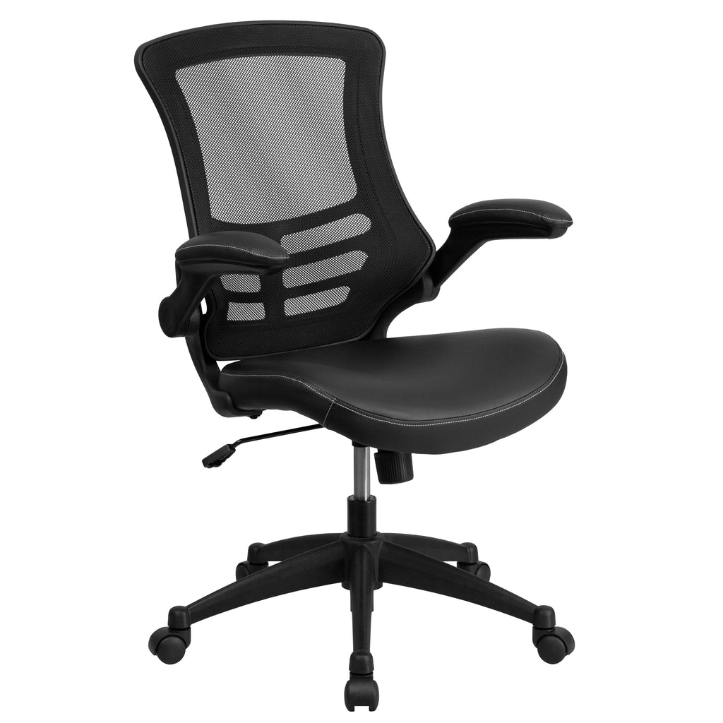 Black Computer Desk, Ergonomic Mesh Office Chair and Locking Mobile Filing Cabinet D76172