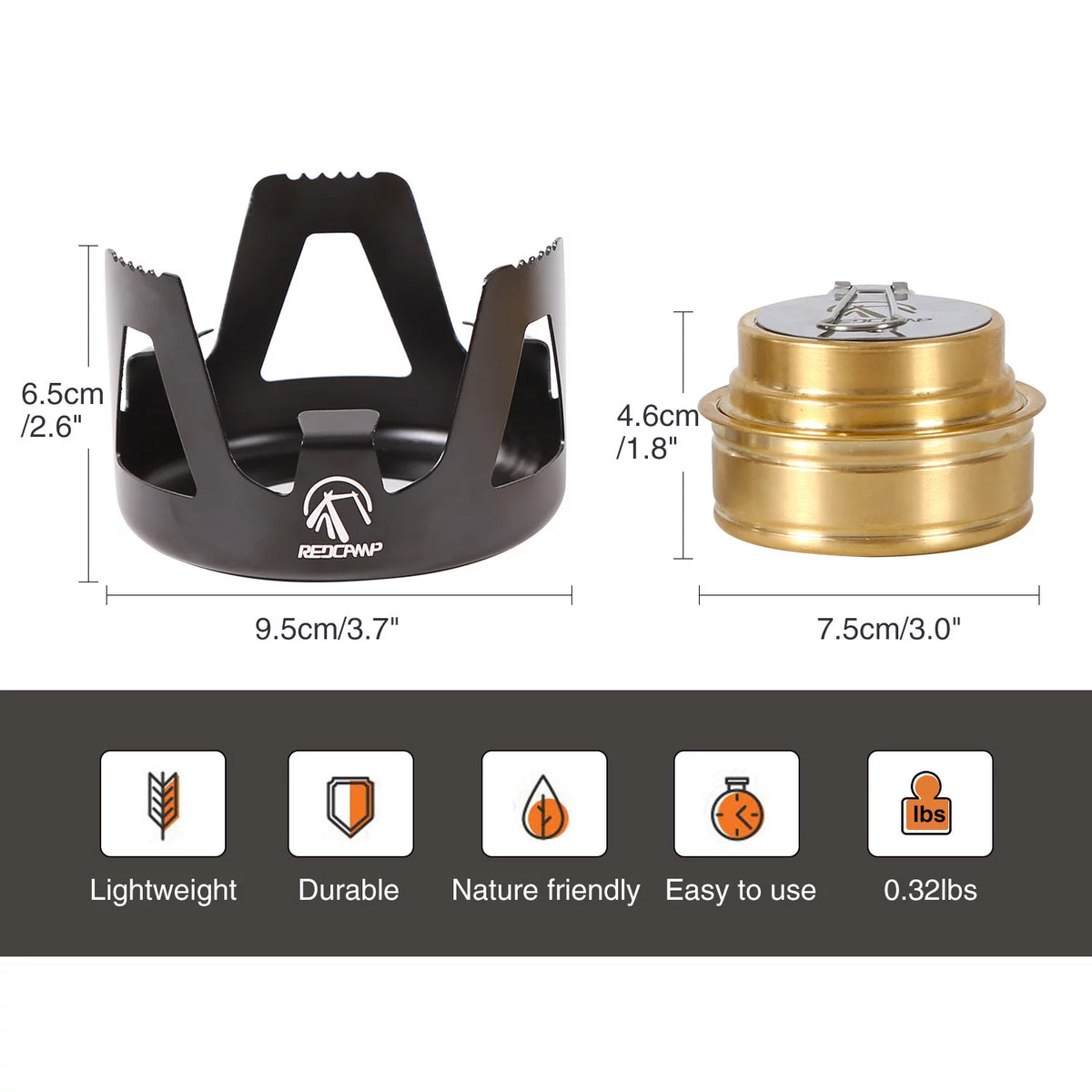 Lightweight Brass Alcohol Stove Burner with Stand O12936