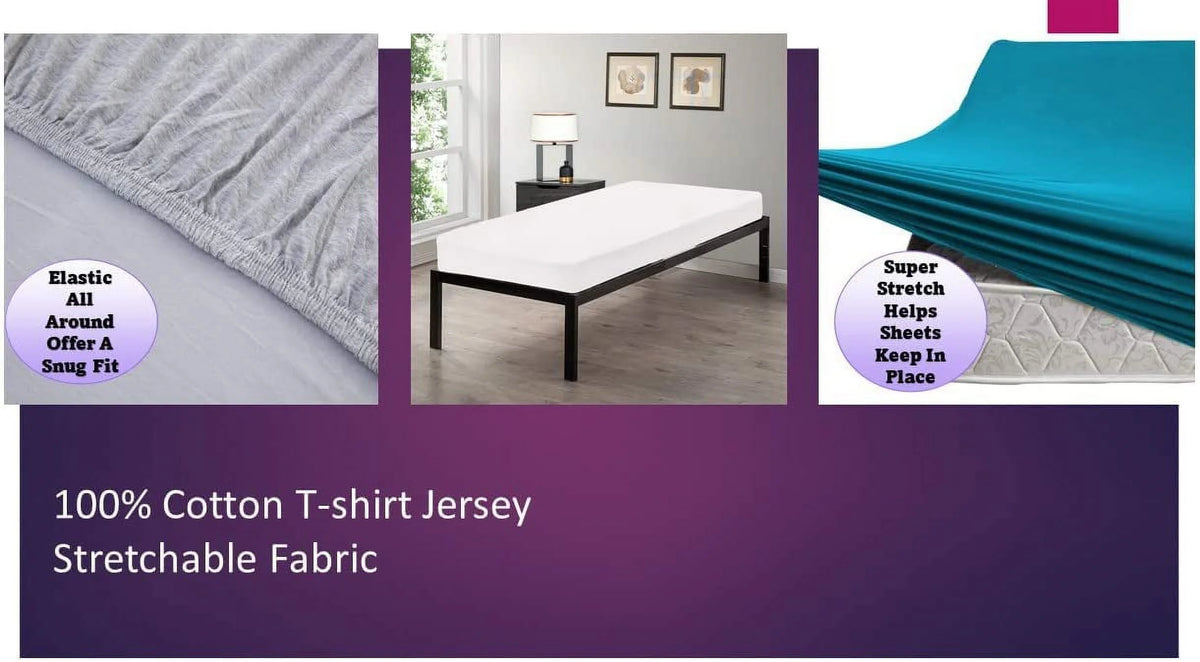 Navy 3 Piece Jersey Knit Cot Sheet Set Q814