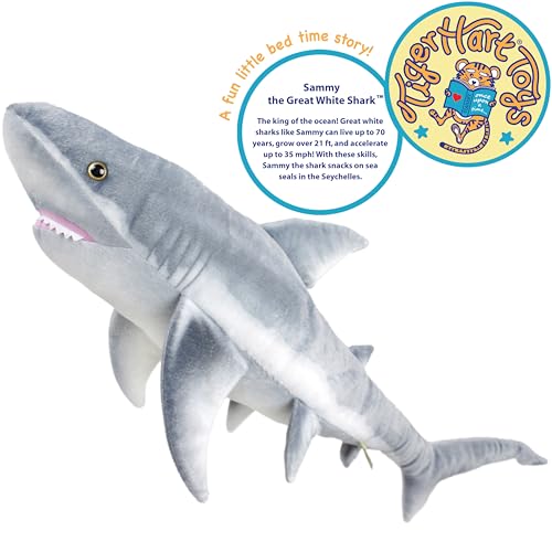 34 Inch Long Great White Stuffed Animal Plush P74302