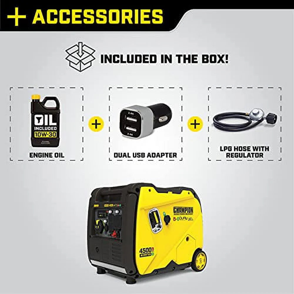 4500-Watt Dual Fuel Portable Inverter Generator Y6979