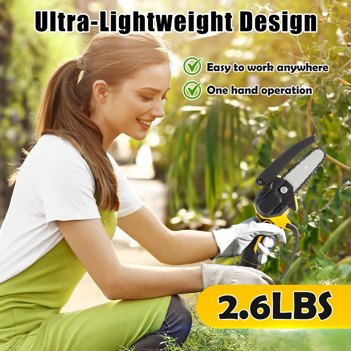 4 inch Mini Cordless Chainsaw with 2 Battery G200