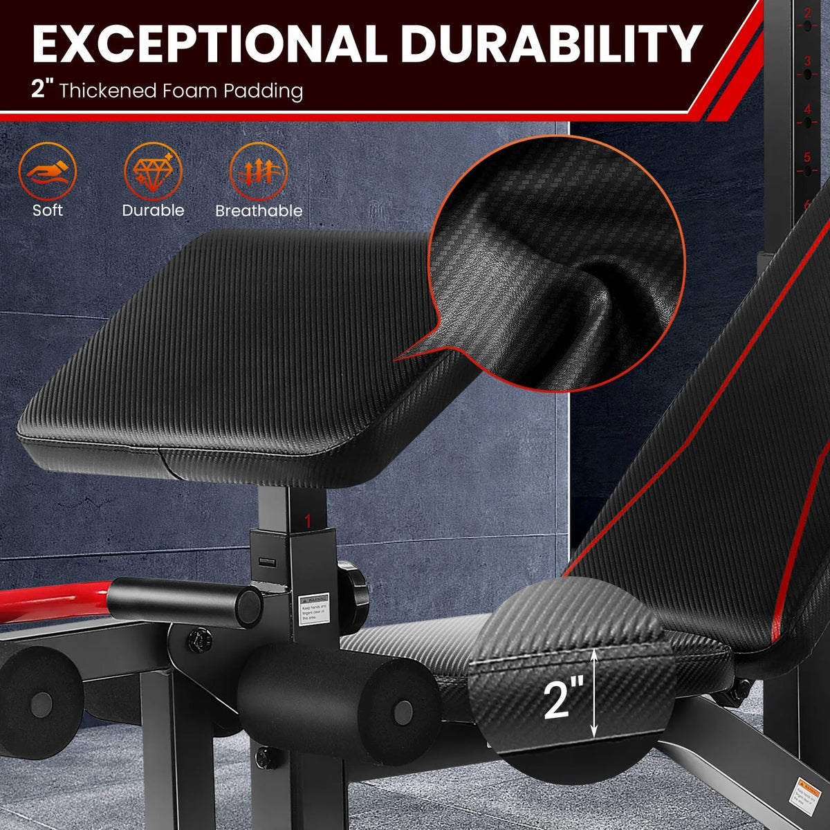 Adjustable Weight Bench Set with Barbell Rack G739109