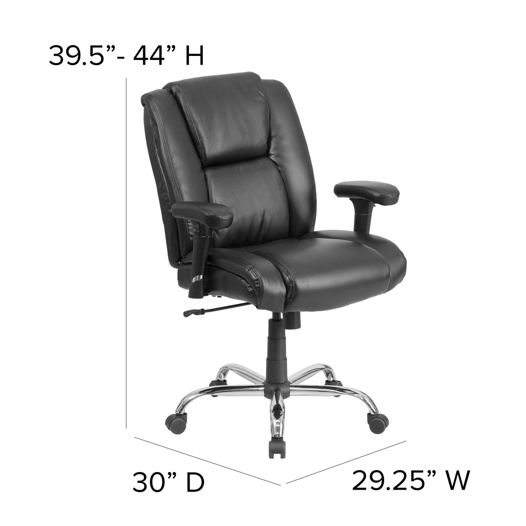 Black LeatherSoft Ergonomic Task Office Chair Q4736
