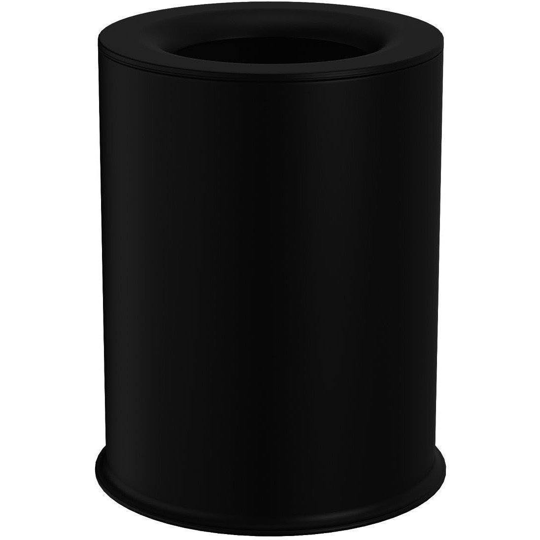 Black Steel Round Trash Can M569