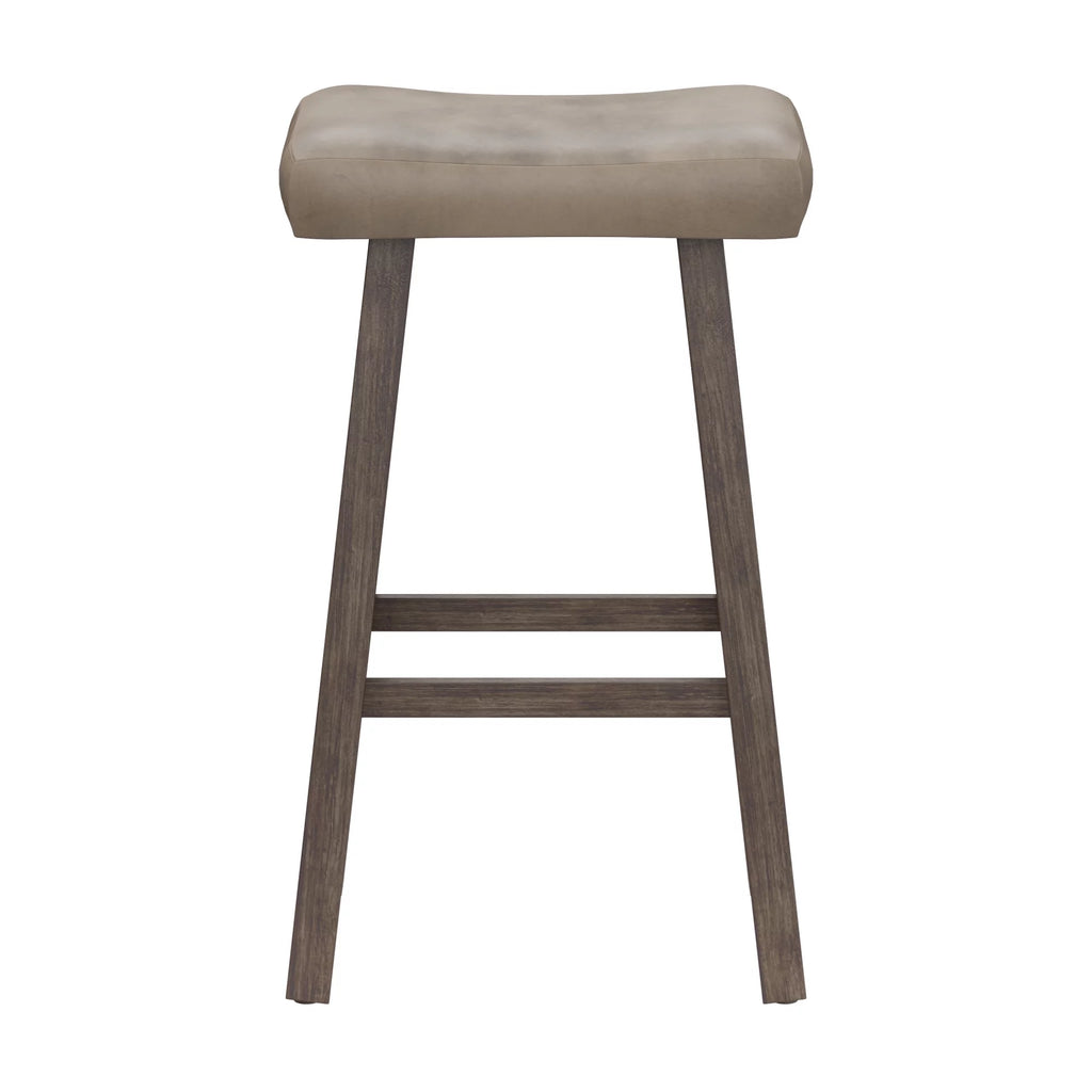 Rustic Gray Wood Backless Bar Height Stool X51486
