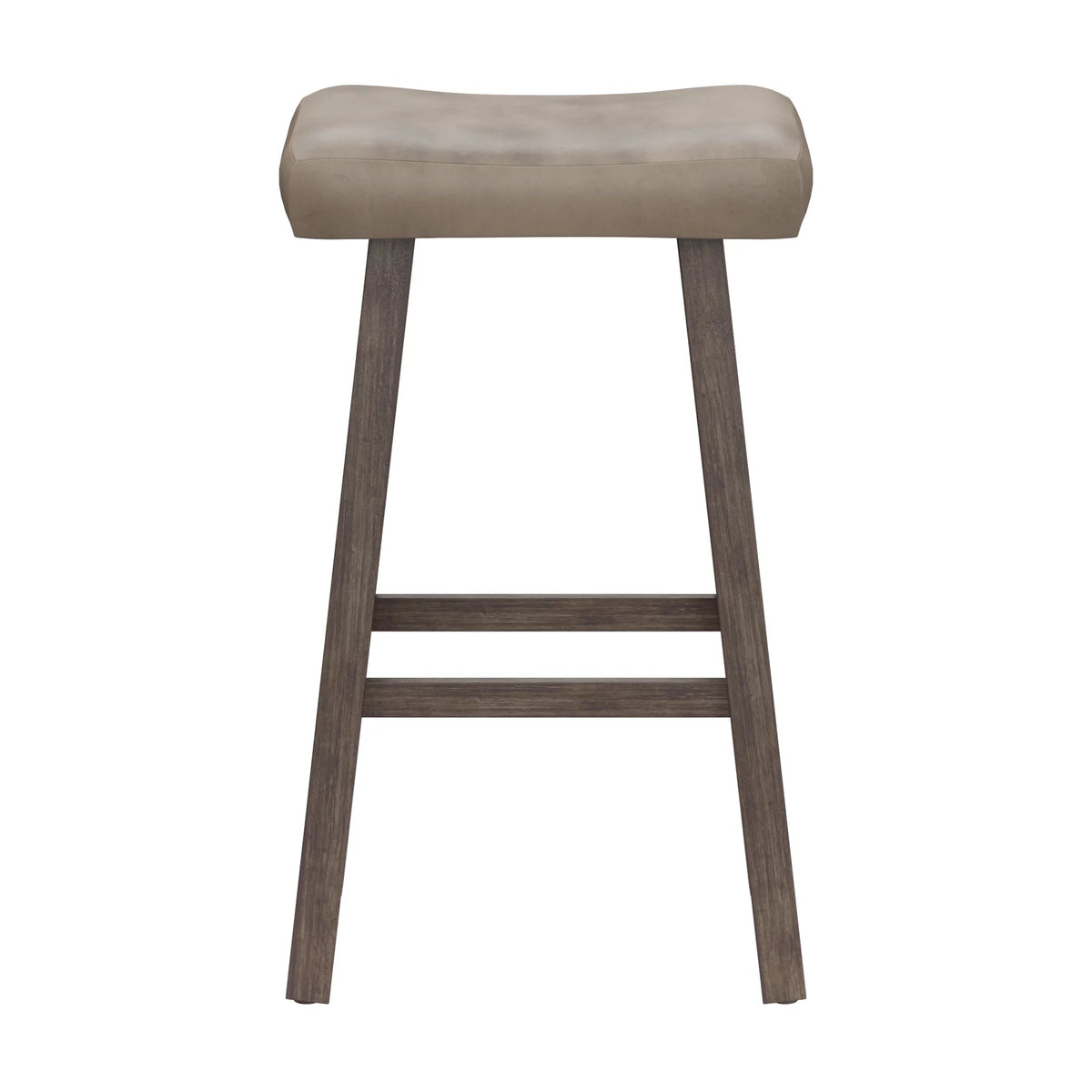 Rustic Gray Wood Backless Bar Height Stool X51486