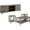 4 Piece TV Stand Coffee Table and 2 End Tables in Gray Z250