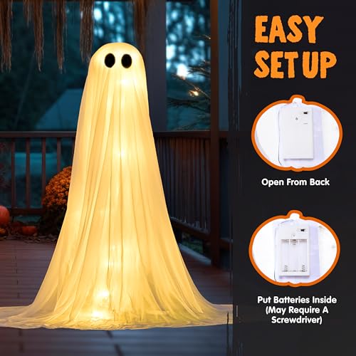 2 Pack 50'' Light Up Ghost Halloween Decor G681