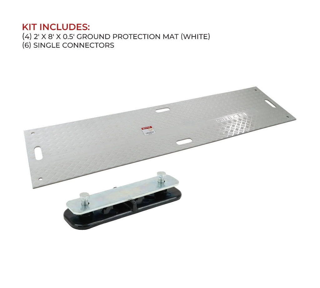 4 Pcs White Ground Protection Mats with 6 Pcs Connectors K959773