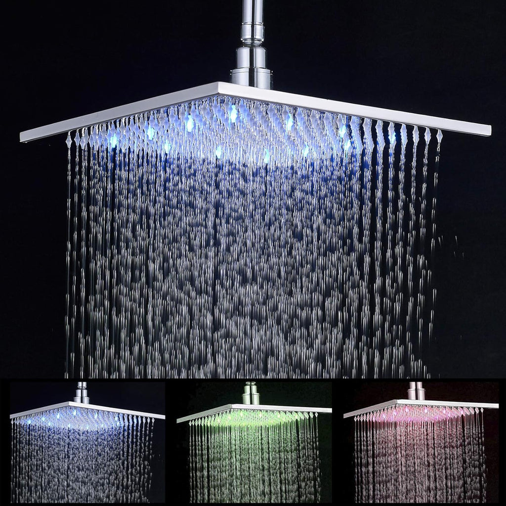 Oil Rubbed Bronze LED Square Shower Head Pack of 2 L108