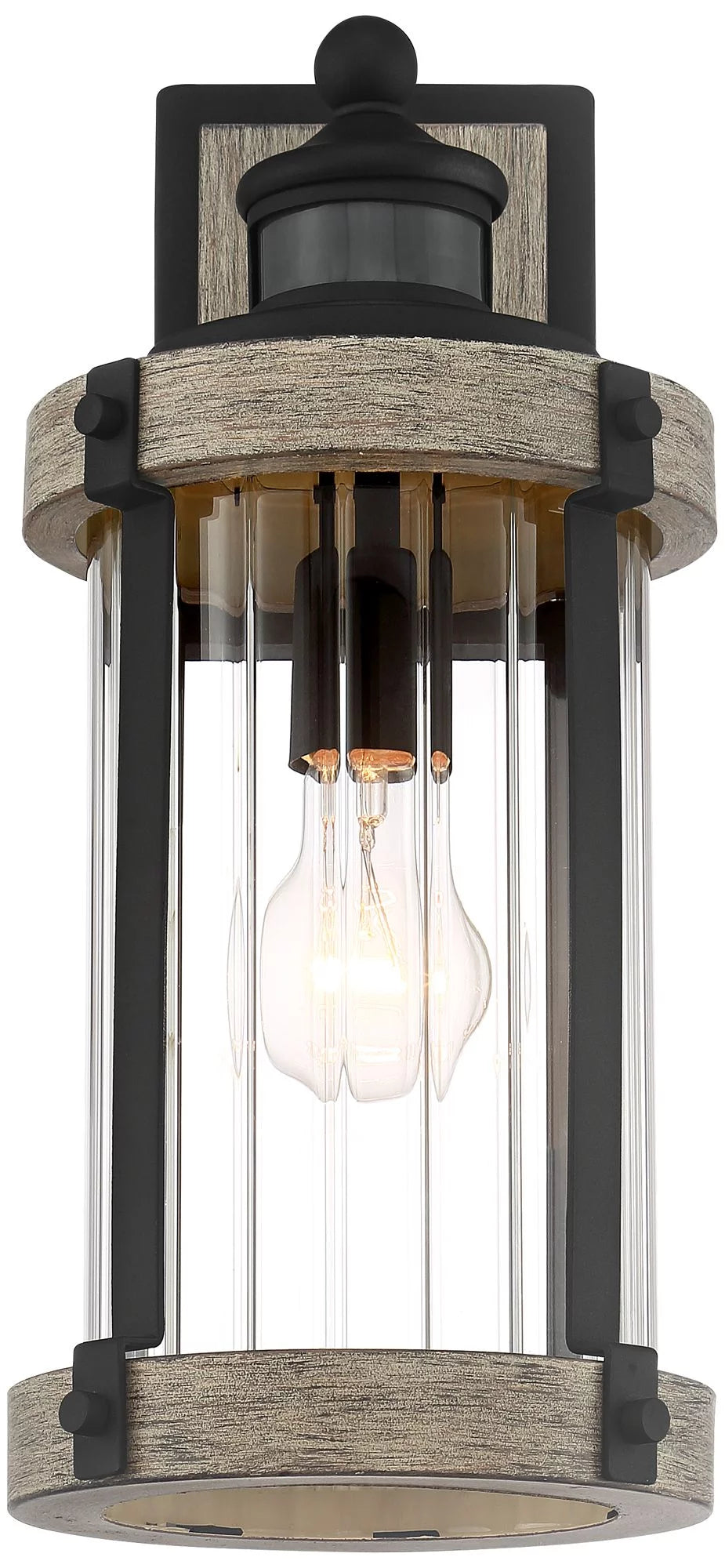 Set of 2 Gray Black Motion Sensor Dusk to Dawn Outdoor Wall Light X734894