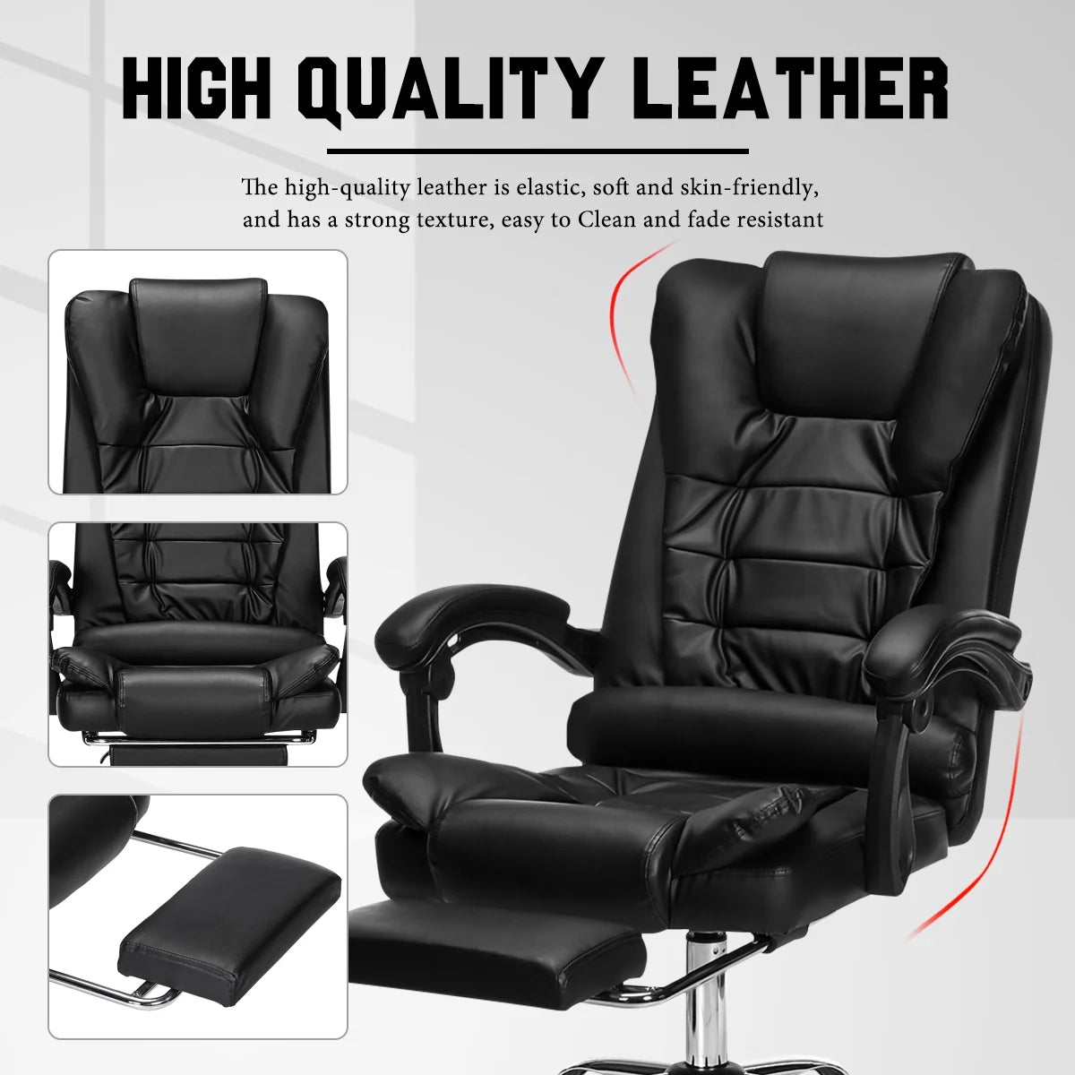 Ergonomic Faux Leather High Back Office Chair with Lumbar Support L967