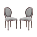 Light Grey Fabric Wood Dining Chair Set of Two N12808