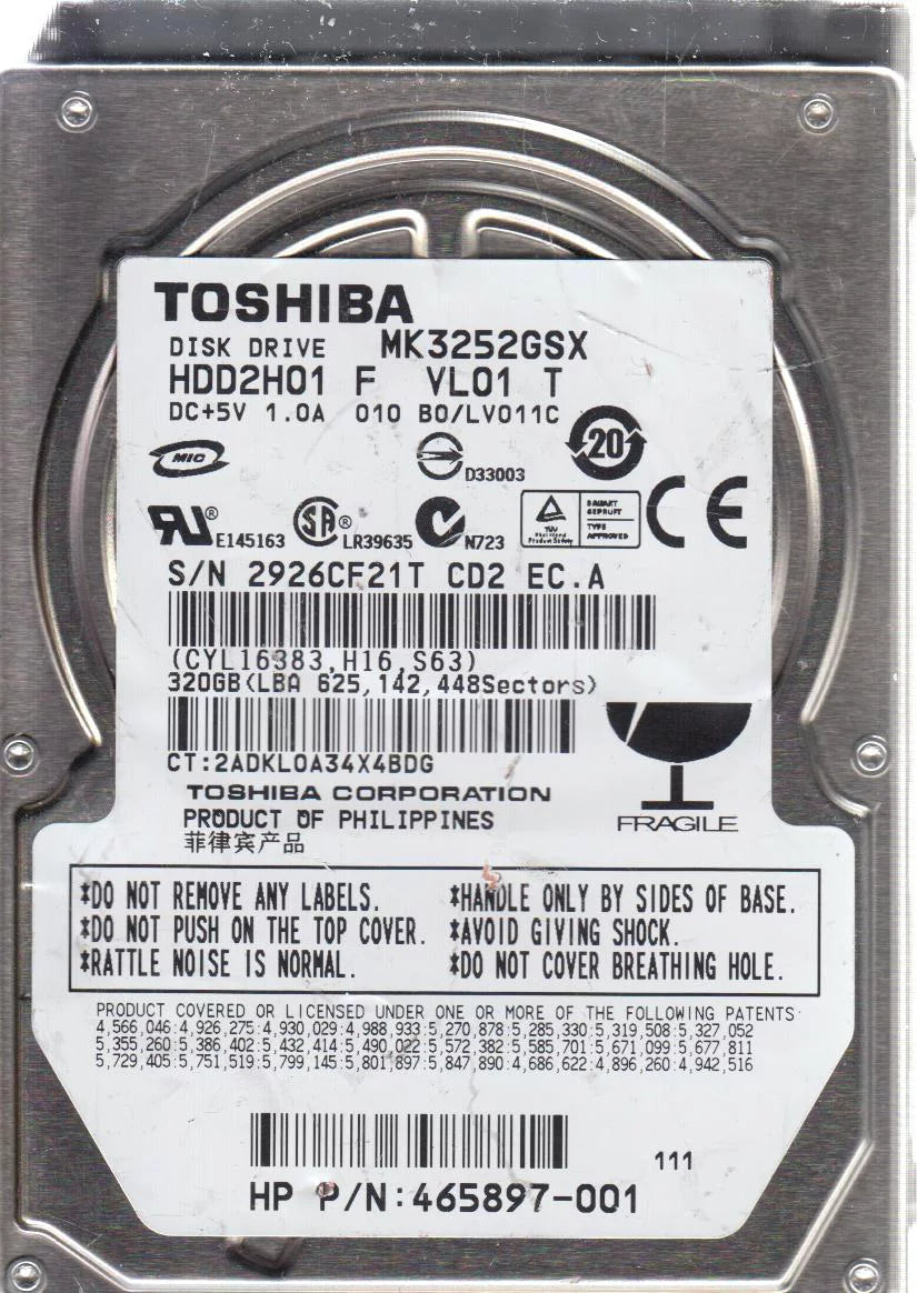 320GB SATA 2.5 Hard Drive U611796