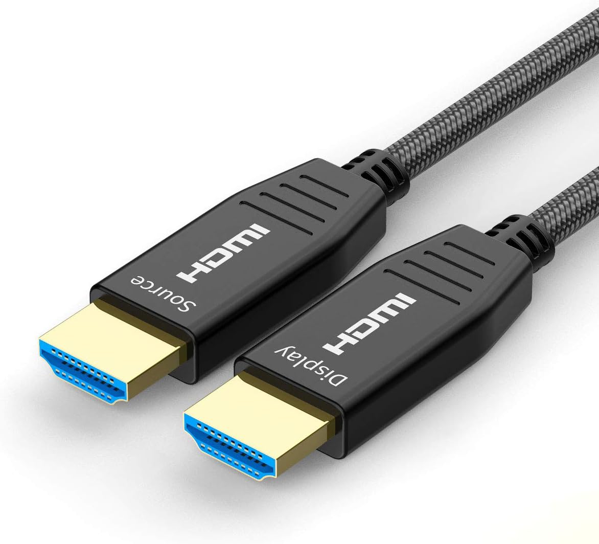 Fiber Optic HDMI 2.0b Cable 50ft Nylon Braided U430864
