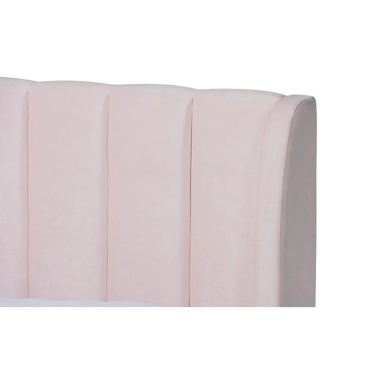 Light Pink Velvet Queen Size Platform Bed V740