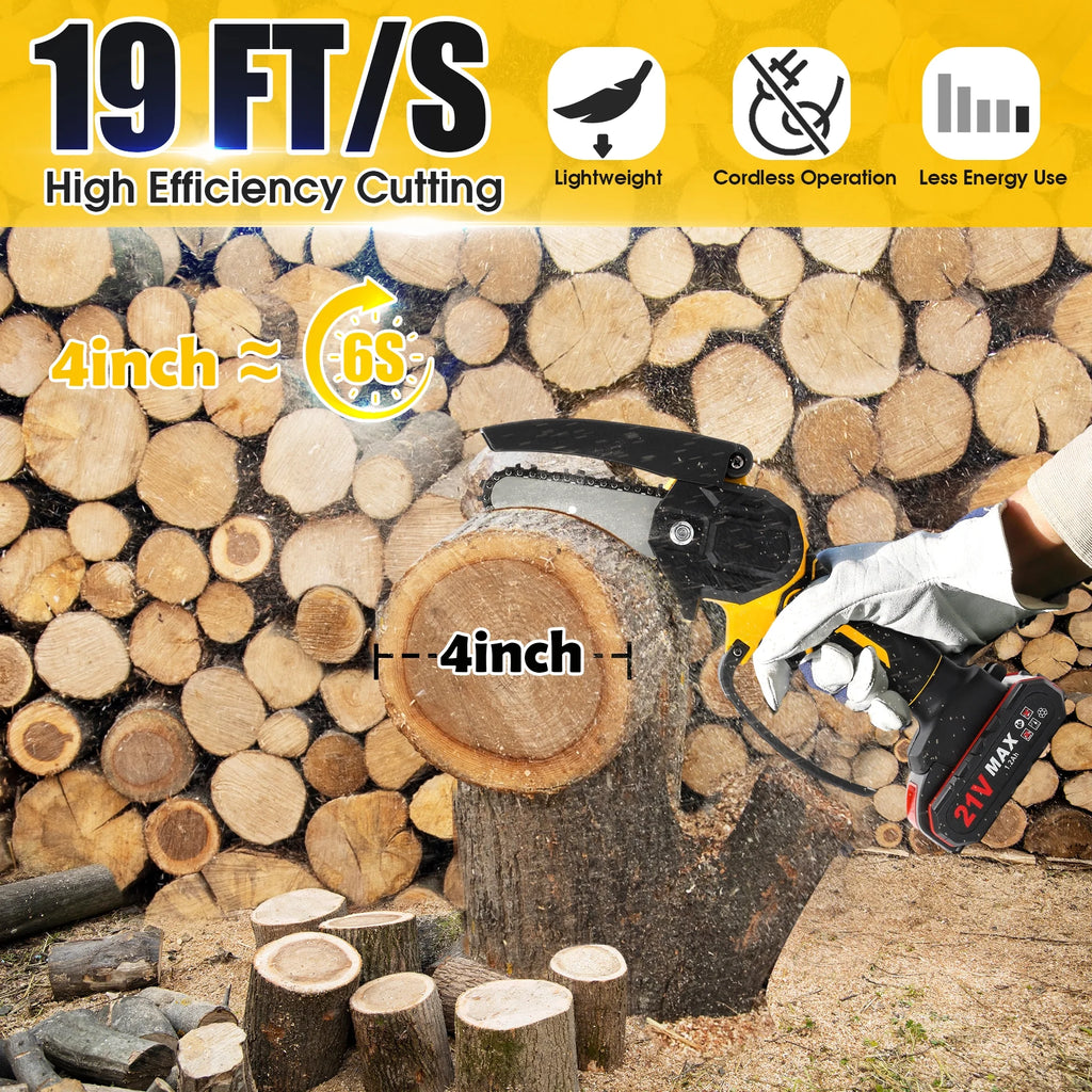 4 inch Mini Cordless Chainsaw with 2 Battery G200