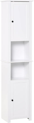 White Freestanding Bathroom Storage Cabinet with 2 Cupboards K5961