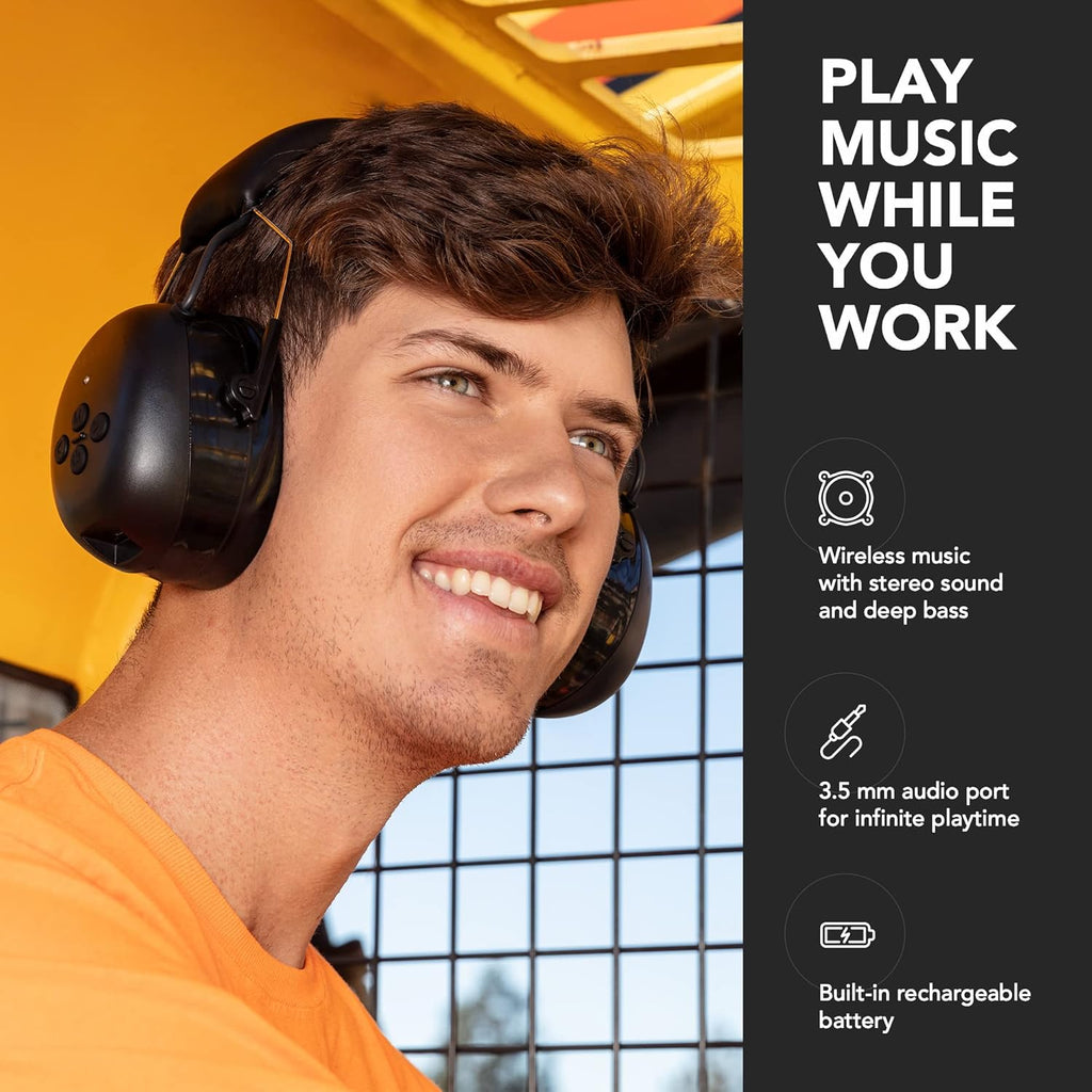 Bluetooth 5.0 Noise Reduction Safety Earmuffs with Adjustable Headband K804045