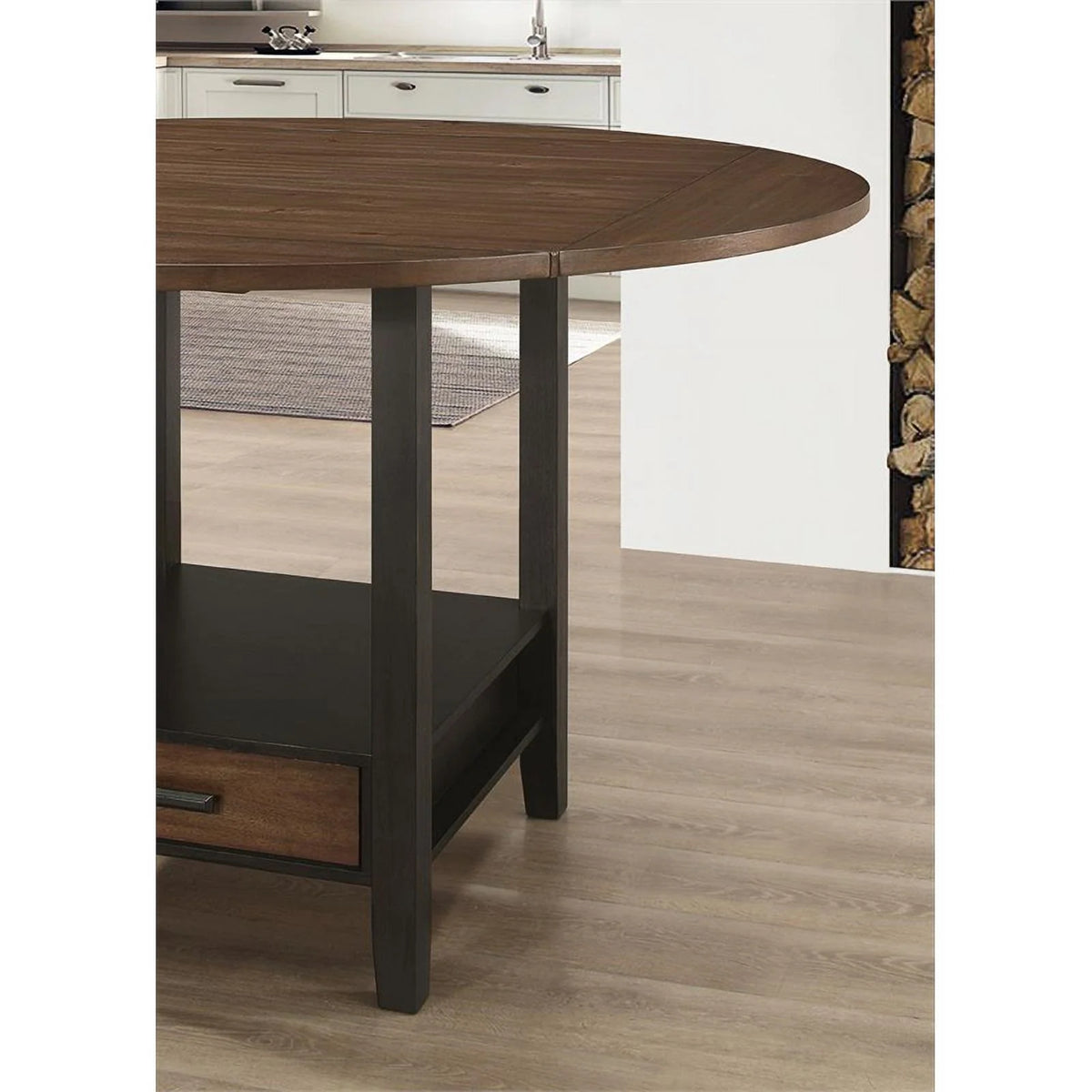 Wood Round Counter Height Drop Leaf Table K692