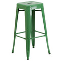 Green Backless Square Metal Bar Stool M138