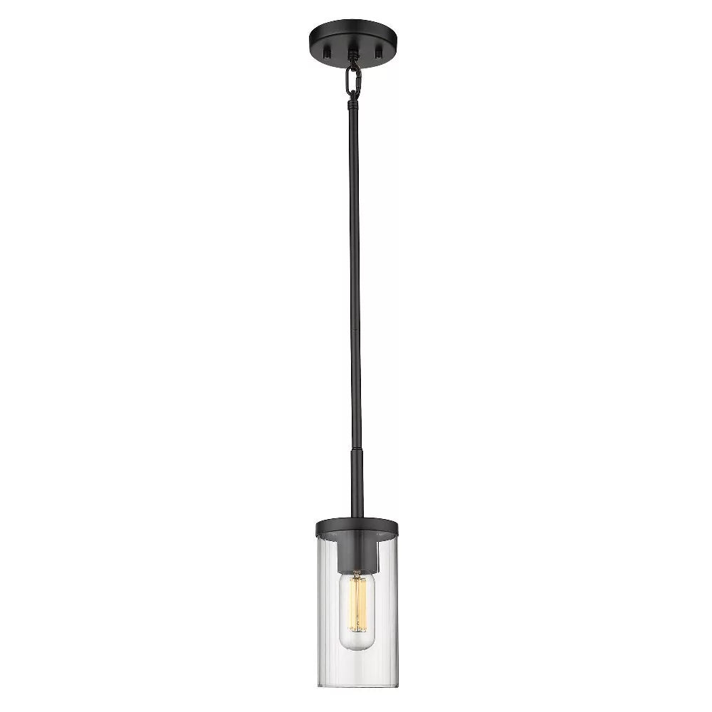Mini Pendant with Ribbed Clear Glass U654236