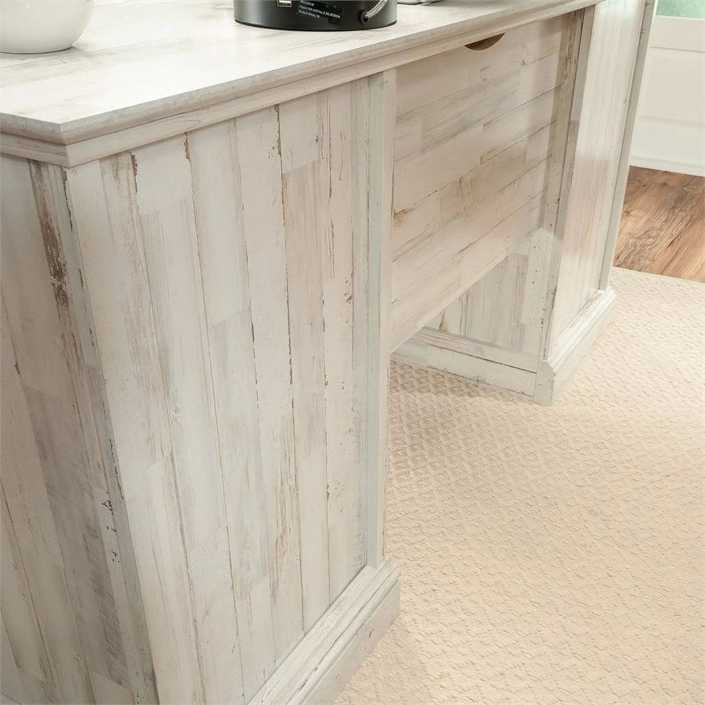 White Plank Finish Executive Desk F53194